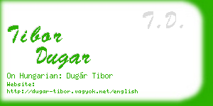 tibor dugar business card